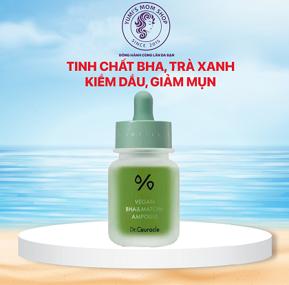 Tinh Chất BHA Và Trà Xanh Giảm Mụn, Kiềm Dầu Dr.Ceuracle Vegan BHA&Matcha Ampoule 30ml