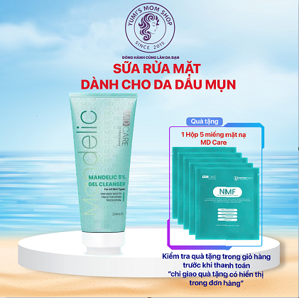Sữa Rửa Mặt Mande 5% Dạng Gel Sạch Sâu Và Tẩy Tế Bào Chết Nhẹ Nhàng MD CARE 200ml