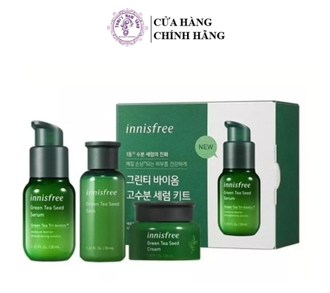 Bộ 3 Mẫu Thử Trà Xanh Innisfree Green Tea Seed Serum Kit Tri-biotics