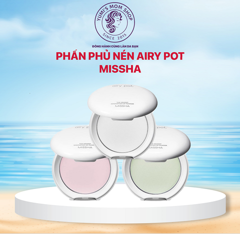 Missha Phấn Phủ Airy Pot Pressed Powder 5g - Kiềm Dầu, Lâu Trôi, Mịn Lì