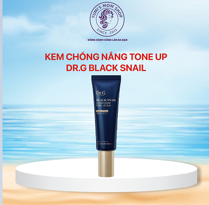 Kem chống nắng nâng tông dưỡng sáng da Dr.G Black Snail Glutathione Tone Up Sun SPF50+ PA++++ 50ml