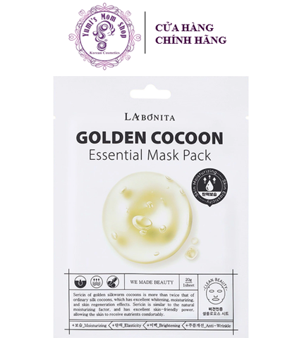 Mặt nạ dưỡng ẩm, sáng da, cải thiện nếp nhăn La Bonita Golden Cocoon Essential Mask Pack 20g