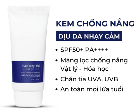 Kem chống nắng phục hồi cho da nhạy cảm ATO Mild Sun Cream Pyunkang Yul 75ml