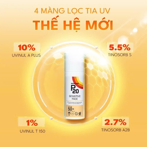 Riemann P20 Kem chống nắng Sensitive Face SPF50+ PA++++ 50g
