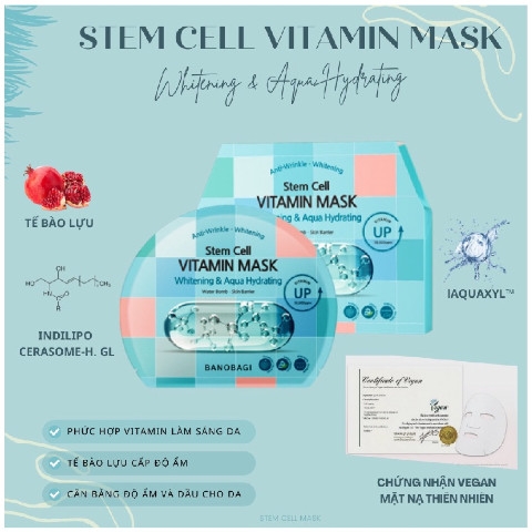 Mặt Nạ Giấy Dưỡng Ẩm Trắng Da Banobagi Stem Cell Vitamin Mask 30ml