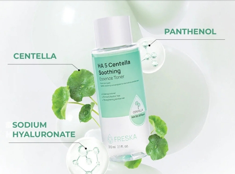 Nước hoa hồng Freska HA 5 Centella Soothing Essence Toner 210ml