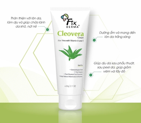 Kem Dưỡng Ẩm FIXDERMA Cleovera Cream Chiết Xuất Nha Đam, Giúp Cấp Ẩm, Phục Hồi Da 60g