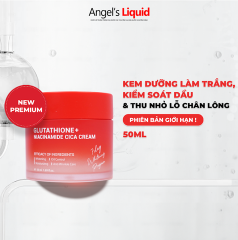 KEM LÀM TRẮNG, KIỂM SOÁT DẦU & THU NHỎ LỖ CHÂN LÔNG ANGEL'S LIQUID GLUTATHIONE PLUS NIACINAMIDE CICA CREAM 50ML