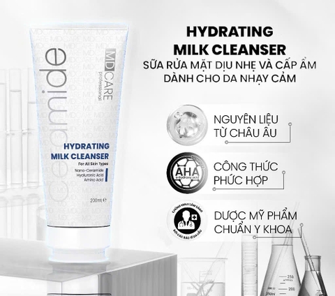 Sữa Rửa Mặt MD CARE Hydrating Milk Cleanser  Dịu Nhẹ Và Cấp Ẩm Cho Da Nhạy Cảm200ml