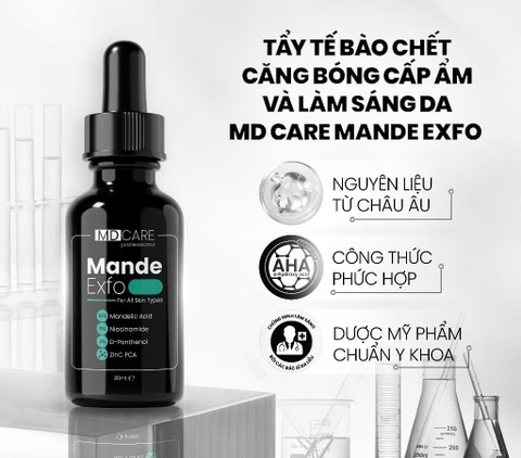 Tẩy Tế Bào Chết Home Peel Căng Bóng, Cấp Ẩm Và Làm Sáng Da MD Care Mande Exfo 30ml