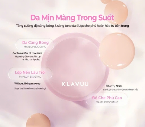 PHẤN NƯỚC Khóa Ẩm Cao 3 Màu KLAVUU Actress Backstage Boosting Cushion Glow 12g