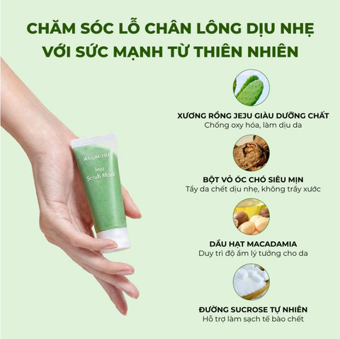 Tẩy Tế Bào Chết ARUMORE Jeju Scrub Mask Tẩy Da Chết Xương Rồng Jeju Giúp Da Sạch Sâu Sáng Mịn 30G