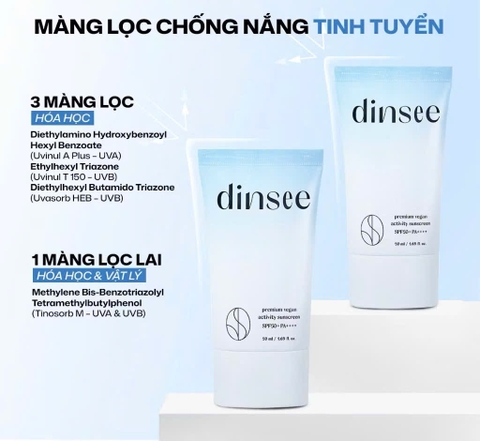 Kem Chống Nắng Thuần Chay Nâng Tone HỒNG Dinsee Premium Vegan Tone Up Sunscreen SPF50+ PA++++ (50ml)