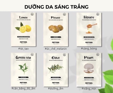 Mặt nạ giấy Pretty Skin Total Solution Essential Sheet Mask thiên nhiên cải thiện da hoàn hảo 23g Hàn Quốc
