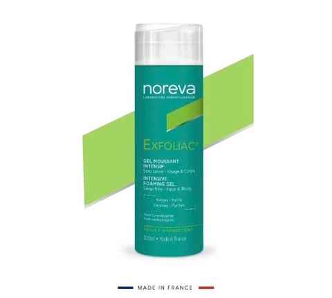 NOREVA sữa rửa mặt cho da dầu mụn NOREVA EXFOLIAC INTENSIVE FOAMING GEL 200ML