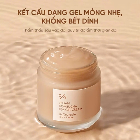 Kem Dưỡng Ẩm, Thải Độc, Trẻ Hóa Da Dr.Ceuracle Vegan Kombucha Tea Gel Cream 75g