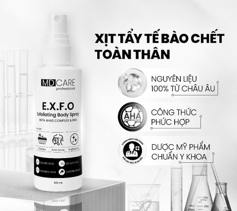 Xịt Tẩy Tế Bào Chết Toàn Thân AHAs & BHA MD CARE Exfoliating Body Spray 100ml