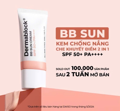 Kem Chống Nắng Dermablock SPF50+ PA++++ Giúp Chống Nắng Và Nâng Tone Cho Mọi Loại Da 35ml