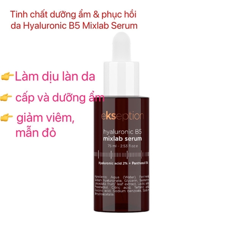 Serum Ekseption Hyaluronic B5, HA + 5% B5 dưỡng ẩm phục hồi da 75ml