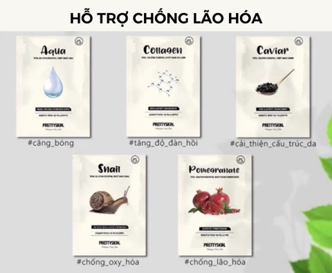 Mặt nạ giấy Pretty Skin Total Solution Essential Sheet Mask thiên nhiên cải thiện da hoàn hảo 23g Hàn Quốc