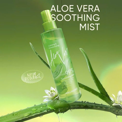Xịt Khoáng ARUMORE Chiết Xuất Lô Hội Aloe Vera Cấp Ẩm Làm Dịu Da 200ML