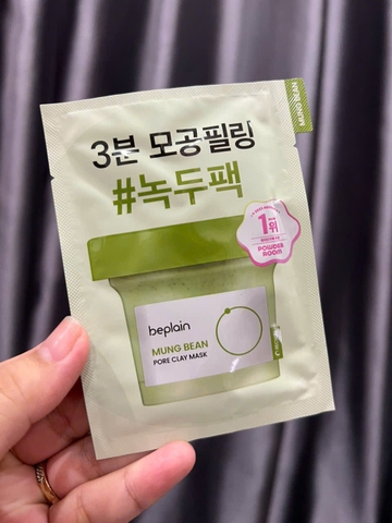 Mặt nạ đất sét BEPLAIN X LeoJ 120ml từ đậu xanh se khít lỗ chân lông giảm mụn đầu đen