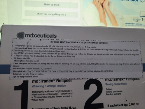 Peel da tại nhà chuẩn spa MD:TRANEX™ RETIPEEL – DA TĂNG SẮC TỐ, LÃO HÓA KHÔNG CÒN LÀ NỖI LO