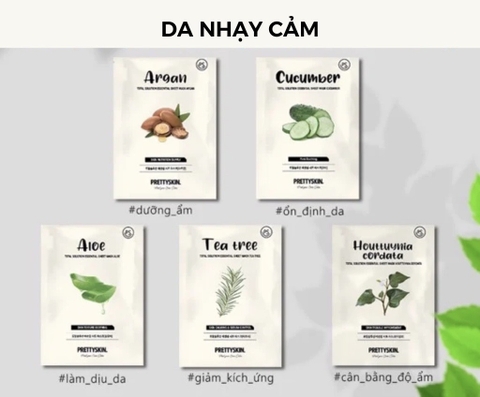 Mặt nạ giấy Pretty Skin Total Solution Essential Sheet Mask thiên nhiên cải thiện da hoàn hảo 23g Hàn Quốc