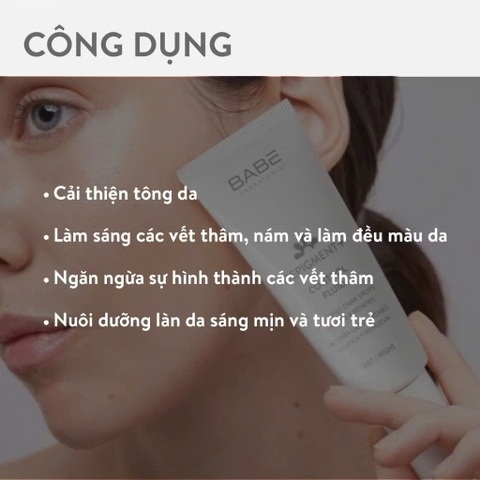 Kem Dưỡng Sáng Da Và Làm Mờ Vết Thâm Nám BABE DEPIGMENT+ Control Fluid Tuýp 40ml
