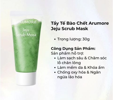 Tẩy Tế Bào Chết ARUMORE Jeju Scrub Mask Tẩy Da Chết Xương Rồng Jeju Giúp Da Sạch Sâu Sáng Mịn 30G