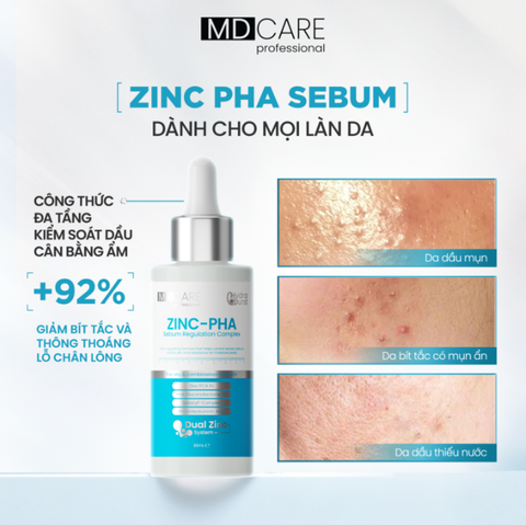 Serum Kiểm Soát Dầu Sinh Học MD CARE ZINC PHA Sebum Regulation Complex 30ml