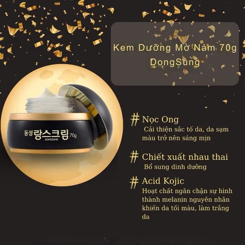 KEM DƯỠNG SÁNG DA, MỜ NÁM DONGSUNG RANNCE CREAM 70G