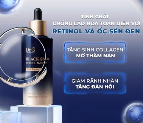 Tinh chất ngăn ngừa lão hóa chuyên sâu Dr.G Black Snail Retinol Ampoule 50ml