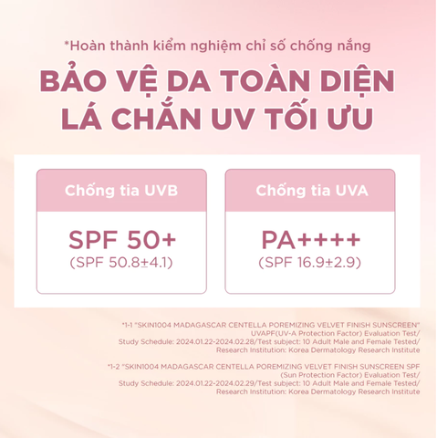 Kem chống nắng SKIN1004 Madagascar Centella Poremizing Velvet Finish Sunscreen SPF50+ PA++++ 50ml