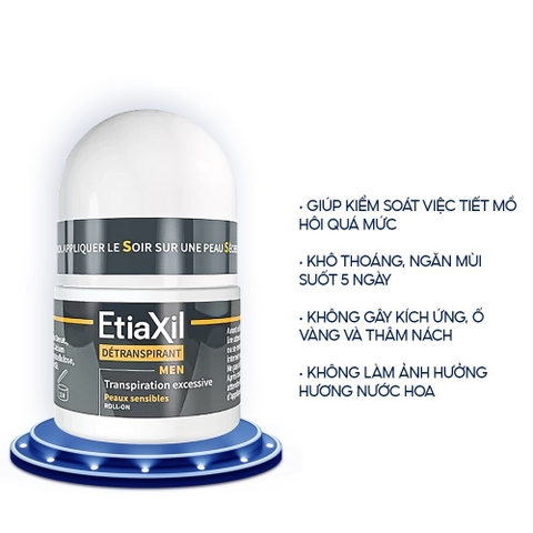 Lăn Khử Mùi Và Ngăn Mồ Hôi Chuyên Sâu Etiaxil Men 15ml