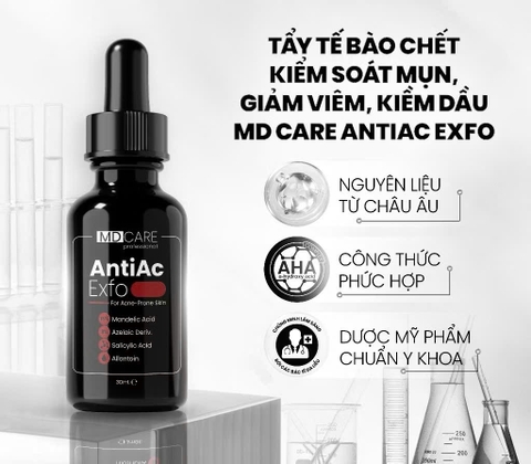 Tẩy Tế Bào Chết Home Peel Kiểm Soát Mụn, Giảm Viêm Và Giảm Tiết Dầu MD CARE AntiAc Exfo 30ml