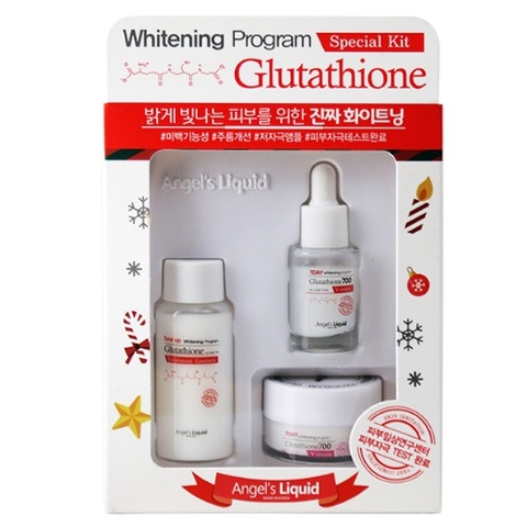 Bộ dưỡng trắng da, làm mờ thâm nám Angel's Liquid Whitening Program Glutathione Special Kit