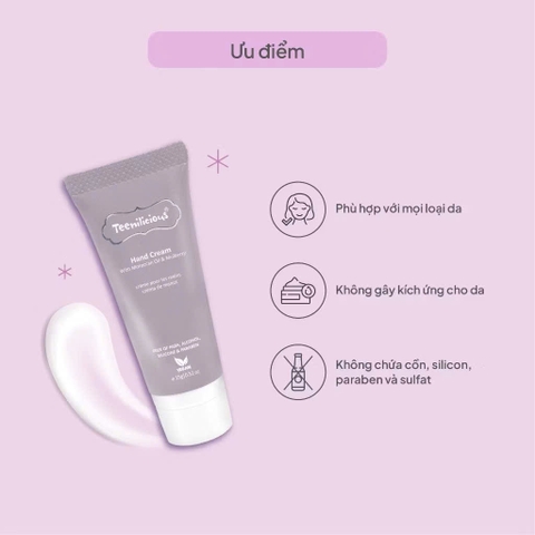 Kem Dưỡng Da Tay Teenilicious Hand Cream With Moroccan Oil & Mulberry Phục Hồi, Dưỡng Ẩm Da Mềm Mịn 15ml