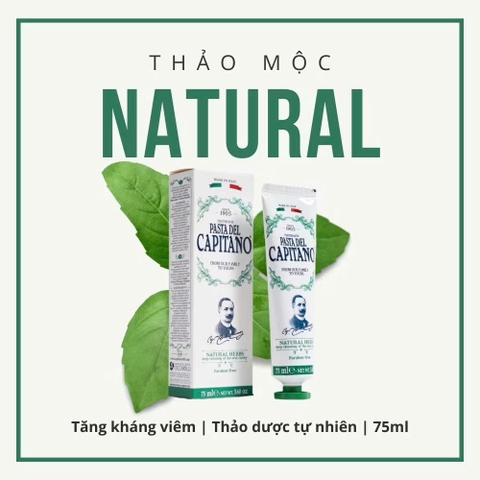 Kem Đánh Răng Capitano Toothpaste- 8 Hương Vị Kem Đánh Răng Trắng Răng Ngừa Sâu Răng Giảm Ê Buốt 75g