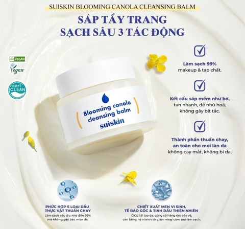 Sáp tẩy trang Suiskin Blooming Canola Cleansing Balm 90ml