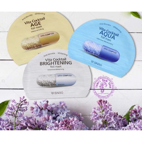 combo 5 miếng Mặt Nạ Dưỡng Da thiếc BNBG VITA COCKTAIL FOIL MASK