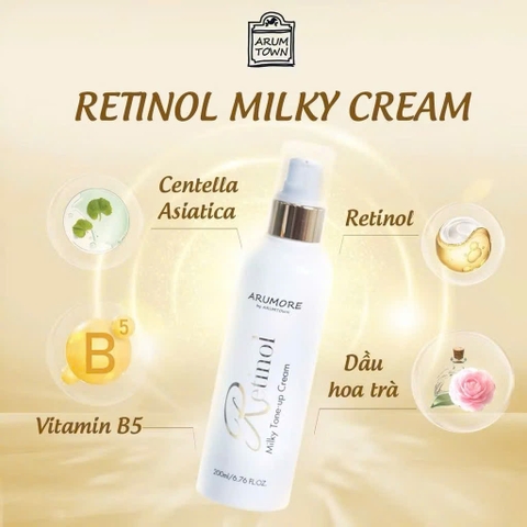 Kem Dưỡng Trắng Da Body Arumore Retinol Milky Tone-up Cream 200ml