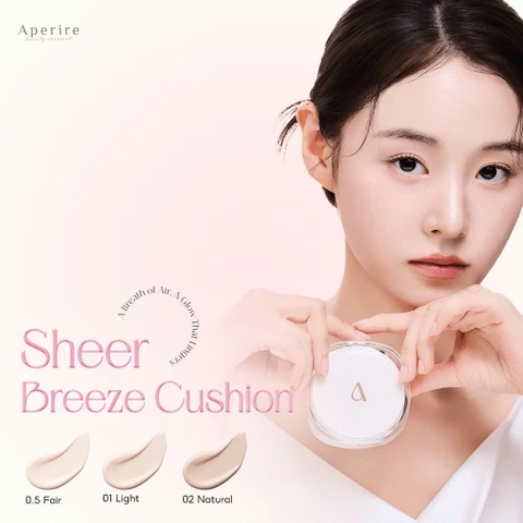 [Mới] Phấn Nước Bắt Sáng Căng Bóng Tự Nhiên Aperire Sheer Breeze Cushion SPF50+/PA+++ 13g
