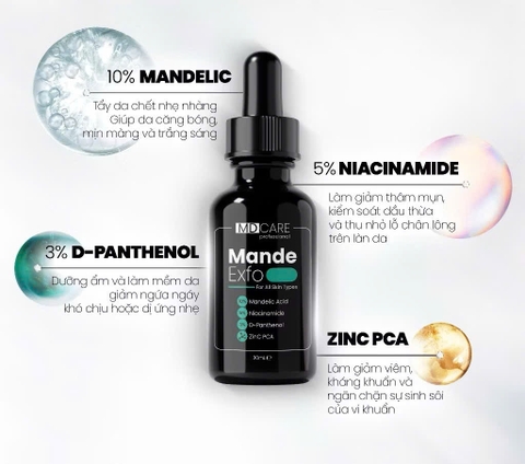 Tẩy Tế Bào Chết Home Peel Căng Bóng, Cấp Ẩm Và Làm Sáng Da MD Care Mande Exfo 30ml