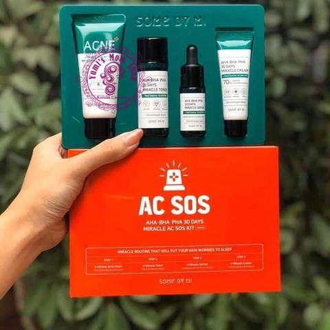 Bộ 4 sản phẩm Some By Mi AHA-BHA-PHA 30 Days Miracle AC SOS Kit