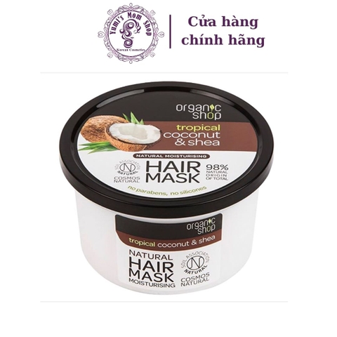 Kem Ủ Tóc Organic Shop Chiết Xuất Dừa Và Bơ Hạt Mỡ Coconut & Shea Hair Mask 250ml