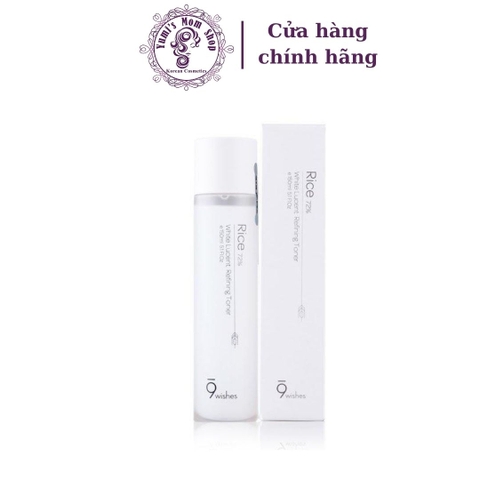 Nước hoa hồng 9Wishes Rice 72% White Lucent Refining Toner 150ml