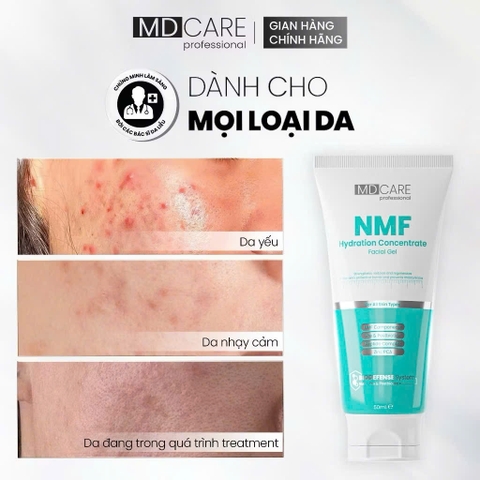 Gel Kiểm Soát Dầu, Tái Tạo Và Phục Hồi Hàng Rào Bảo Vệ Da MD CARE NMF Hydration Concentrate Facial Gel 50ml