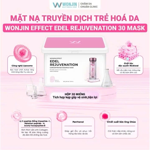 Hộp 30 Mặt Nạ Giúp Dưỡng Da Chuẩn Clinic Mỗi Ngày WonJin Effect EDEL REJUVENATION Mask 350g (hộp 30 Mask)