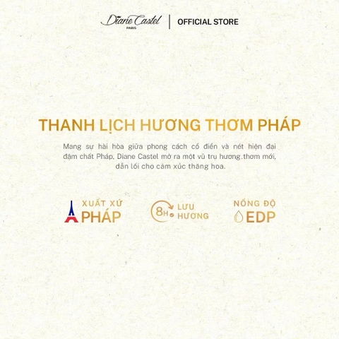Nước hoa nữ Diane Castel Paris Eleganza Hương Trái Cây Đảo Síp EDP 100ml Phong cách Nữ tính, Dịu dàng, Trẻ trung